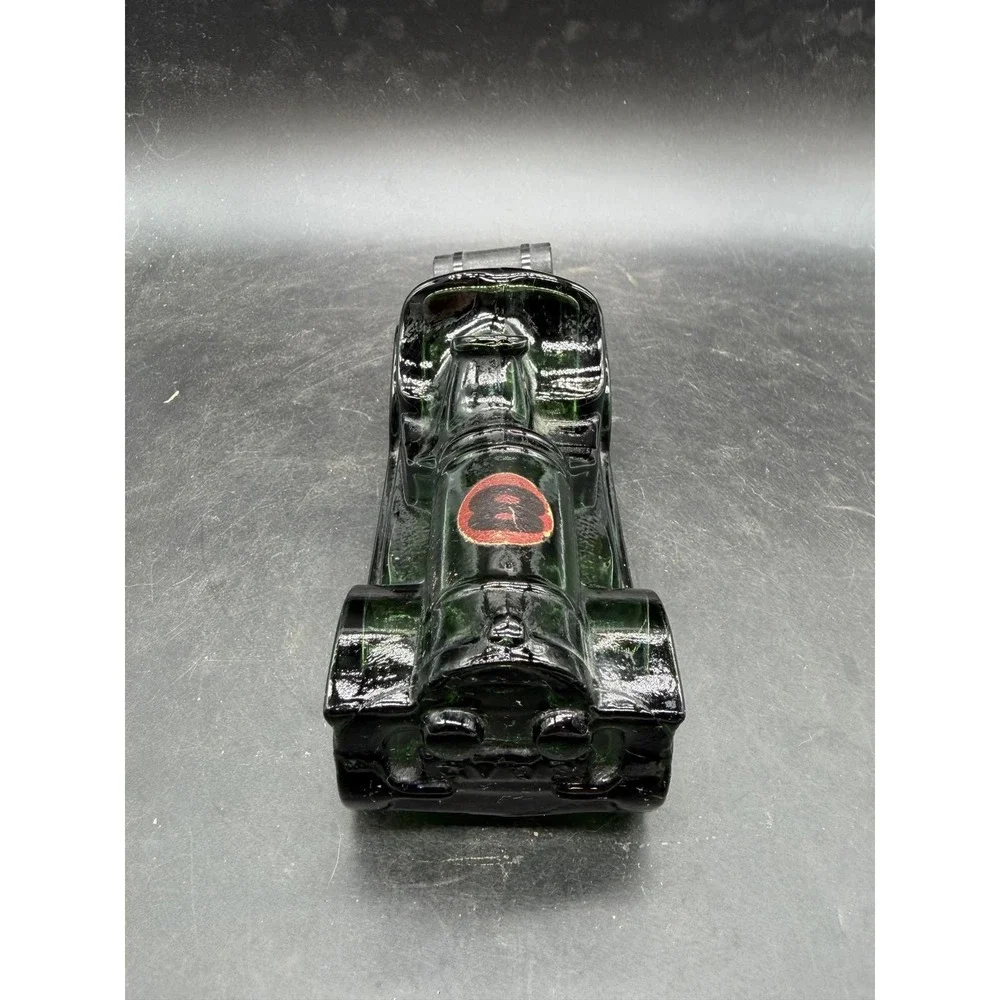 Vintage Avon Sterling Six Emerald Green Glass Car Decanter Bottle 1900s Roadster